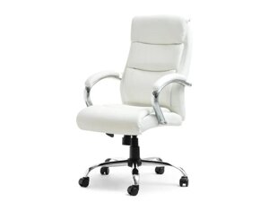 Білий офісний стілець для президента, поворотний із регулюванням висоти, люкс білий