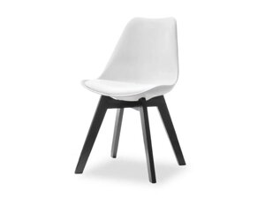 Білий сучасний кухонний стілець із м'якою оббивкою, без підлокітників luis wood, білий