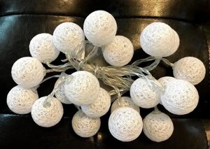Bensons бавовняні кульки 20 світлодіодних гарландів теплий білий