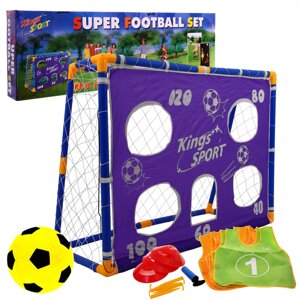 Великі дитячі футбольні ворота + килимок для прицілювання + м'яч + футболки + маркери