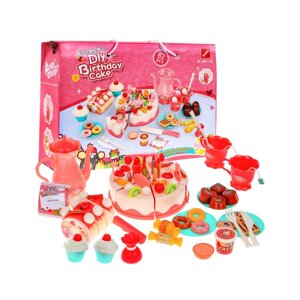 Великий набір «День народження» для дітей 3+ Іграшковий торт і солодощі + Інтерактивна свічка + Аксесуари 82