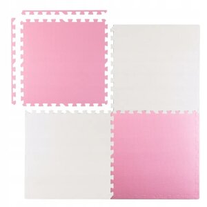 Великий навчальний килимок-пазл із пінопласту Ricokids, рожевий і білий