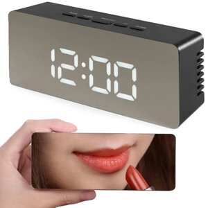 Годинник будильник термометр дзеркало LED будильник дата 4в1