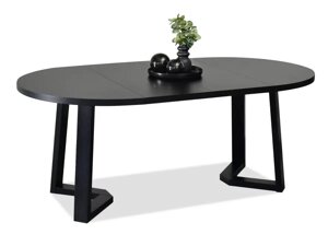 Чорний круглий розширюваний стіл arian на чорних ніжках