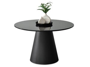 Чорний круглий стіл ottawa 120 см на конусній ніжці для їдальні