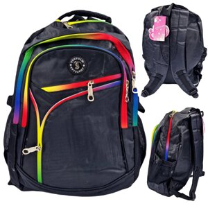Чорний шкільний рюкзак із 3 відділеннями jh-202 SZKOLNE JH-202_CZARNY
