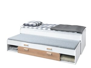 Codi c16 білий дуб двостороннє двоспальне ліжко з шухлядою