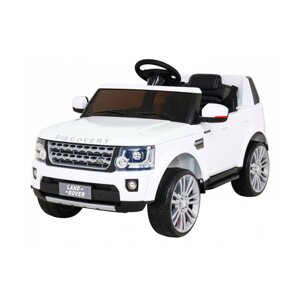 Дитячий електромобіль Land Rover Discovery Білий + Пульт дистанційного керування + Колеса EVA + Безплатний