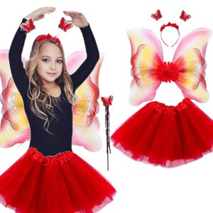 Дитячий костюм метелик 4в1 веселка WKS PARTY KW-308002_CIEMNY