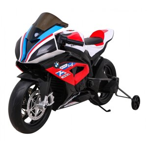 Дитячий мотоцикл на акумуляторі BMW HP4, Червоний + Додаткові колеса + Free Start + EVA + MP3 LED