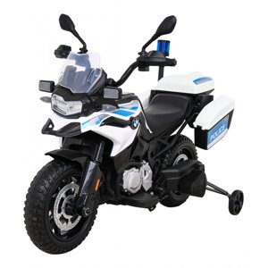 Дитячий поліцейський мотоцикл BMW F850 GS на акумуляторі + Опорні колеса + Сирена + Фари + 2 чохли +