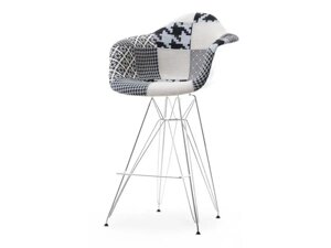 Дизайн барний стілець з оббивкою eps rod tap 2 patchwork 2 хром