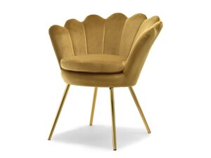 Дизайн-полукове крісло лазар золото велюрова мушля гламур для вітальні