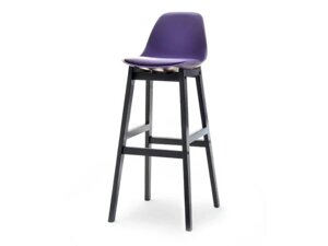 Дизайн високий барний стілець зі спинкою elmo пурпурово-чорний