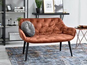 Дизайнерський диван idil copper velvet зі стімкою для невеликої кімнати