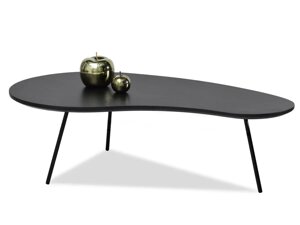 Дизайнерський стіл sinus kidney на металевих ніжках, чорний