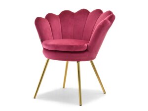 Дизайнерський стілець lazar shell, рожевий велюр гламур на золотих ніжках