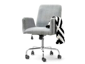 Дизайнерський тканинний офісний стілець для домашнього офісу lomax білий і чорний