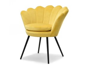 Дизайнерське крісло lazar, жовтий оксамит на чорних ніжках