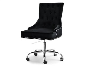 Елегантне офісне крісло soria з чорного велюру з ґудзиками та шпильками для офісу