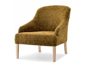 Елегантний клубний стілець розен бурштин із плетної тканини з дерев'яними ніжками дуб