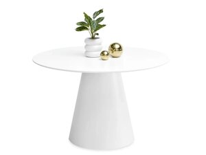 Елегантний стіл 120 см ottawa круглий білий на одній ніжці для їдальні