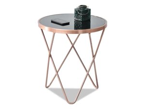 Елегантний стіл із високим аміном міді з металу та чорного скла