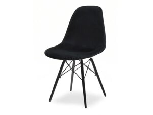 Елегантний стілець mpc дерев'яний стілець, чорний велюр, на чорних дерев'яних ніжках