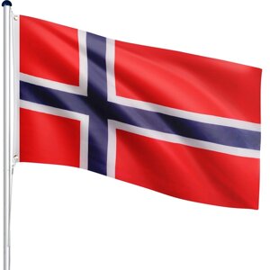 Флагова мачта 6,5 м флагова мачта + флаг норвегії