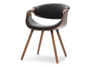 Гнутий дерев'яний стілець у сучасному стилі для вітальні, ґрунтовий горіх чорний