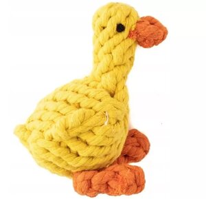 Іграшка для собак качка з мотузкою