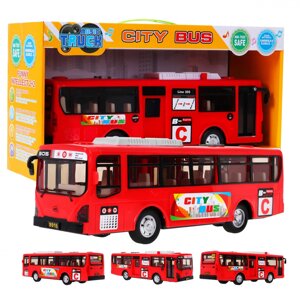 Інтерактивний шкільний автобус для дітей 3+ червоний + двері + світлові звуки, що відчиняються