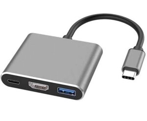 Кабель HDMI HDTC-20 см USB-C type-C 3.1 адаптер для HDMI/USB-C/USB 4K в macbook air