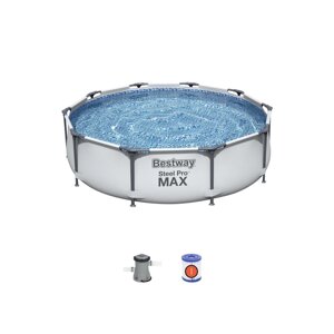 Каркасний басейн Steel Pro MAX 305x76 круглий 10 футів BESTWAY 3в1