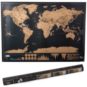 Мапа світу скретч-карта для мандрівника 82 x 59 см