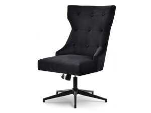 Клубний стілець elba чорний велюр із високою спинкою на регульованій металевій ніжці