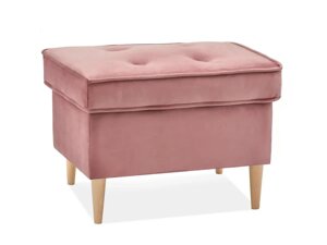 Комфортна підставка для ніг malmo з пастельно-рожевим рожевим рожевим з дерев'яними ніжками бук