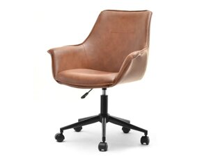 Комфортне шкіряне крісло omar у вінтажному стилі на колесах для офісу