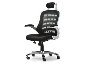 Комфортне вентиляційне офісне крісло lupo з чорної сітчастої тканини та срібного пластику