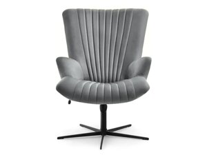 Комфортне крісло esla, сіре, у велюрі, для офісу-гойдалка
