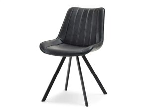 Комфортний стілець brita, чорний, оббитий екошкірою на металевих ніжках для кухні-столової