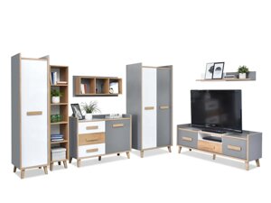 Комплект дизайнерських меблів для вітальні smart 5 з комодом, шафою та шафою для телевізора
