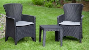 Комплект садових меблів, 2x крісло + стіл