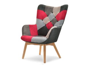 Барвисте крісло для вітальні nuria patchwork 3 на букових ніжках