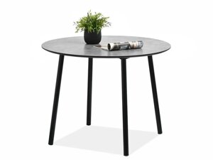 Круглий промисловий стіл verdo з бетонною стільницею на металевих ніжках для кухні-столової