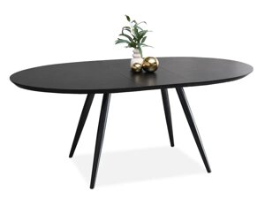 Libon розширюваний обідній стіл, чорне дерево на чорній основі