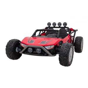 Машинка Buggy Racing 5 на батарейках для дітей, червона + мотори 2х200 Вт + пульт дистанційного керування +