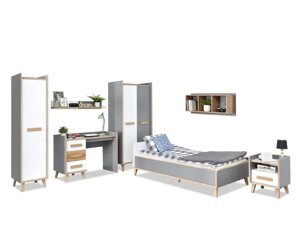 Меблі для молодіжної кімнати в комплекті smart 2 з листом, ліжком та шафою