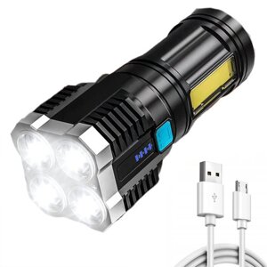 Багатофункціональний ліхтарик із вбудованою батареєю 1000LM, 4 режими освітлення, до 8 годин роботи TL-S03 4x LED