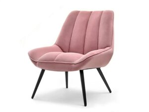 Модний стілець zoti для вітальні, рожевий велюр, на чорних ніжках для вітальні